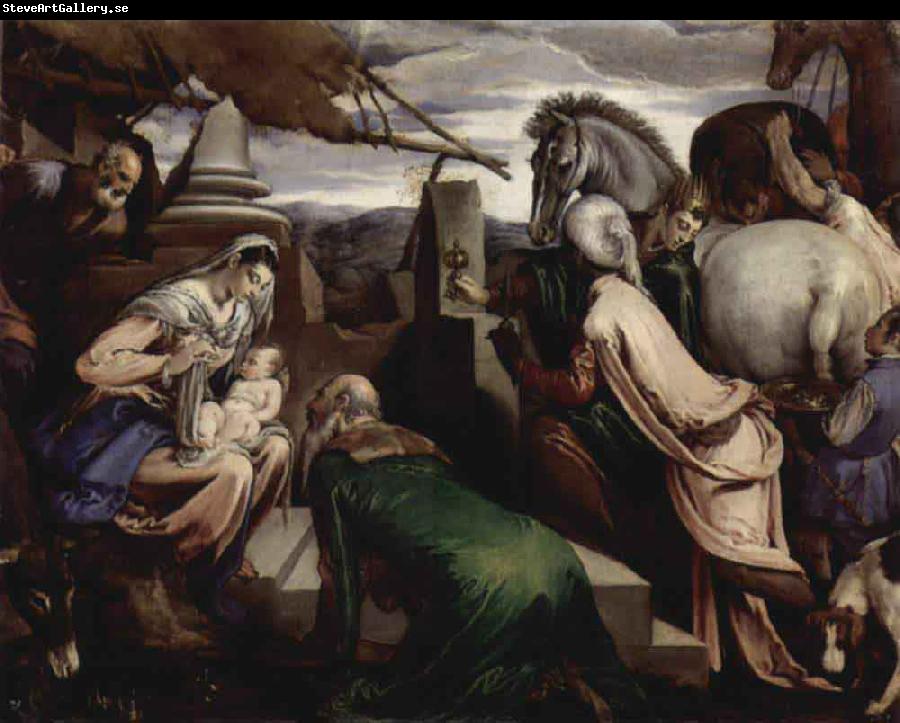 Jacopo Bassano Anbetung der Heiligen Drei Konige
